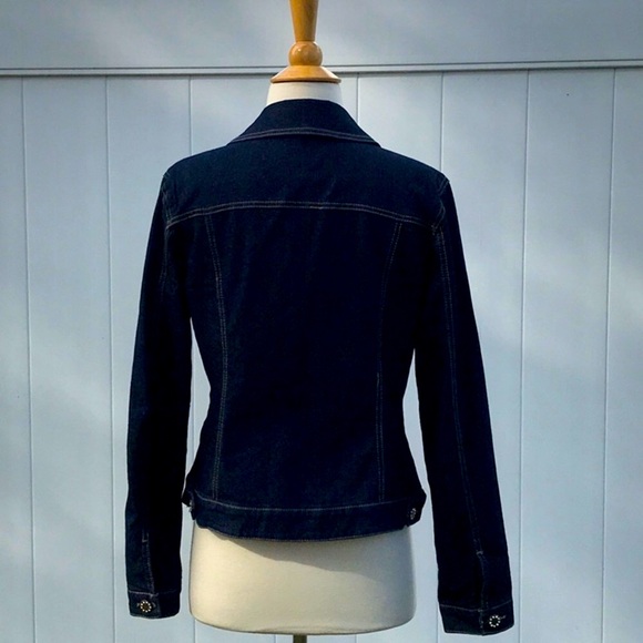 NWOT BACCINI Dark Denim Unlined Jean Jacket Size Medium - Picture 12 of 16
